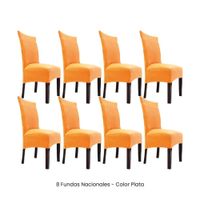 8 Fundas Nacionales de Terciopelo para Silla Recta - Oro Satinado