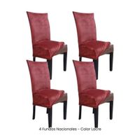 4 Fundas Nacionales de Terciopelo para Silla Recta - Lacre