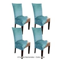 4 Fundas Nacionales de Terciopelo para Silla Recta - Jade