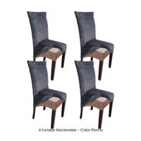 4 Fundas Nacionales de Terciopelo para Silla Recta - Plomo Rata