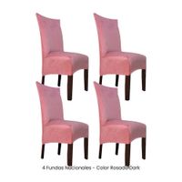 4 Fundas Nacionales de Terciopelo para Silla Recta - Rosado Dark