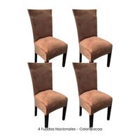 4 Fundas Nacionales de Terciopelo para Silla Recta - Cocoa