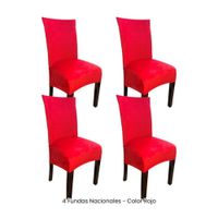 4 Fundas Nacionales de Terciopelo para Silla Recta - Rojo