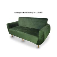 Funda de Terciopelo Nacional para Mueble de 3 - Verde Militar
