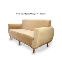 Funda de Terciopelo Nacional para Mueble de 3 - Beige
