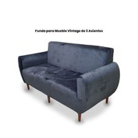 Funda de Terciopelo Nacional para Mueble de 3 - Plomo Rata