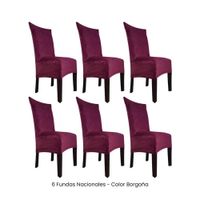 6 Fundas Nacionales de Terciopelo para Silla Recta - Borgoña