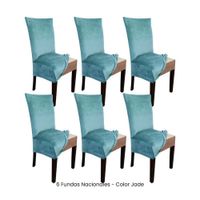6 Fundas Nacionales de Terciopelo para Silla Recta - Jade