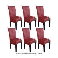 6 Fundas Nacionales de Terciopelo para Silla Recta - Lacre