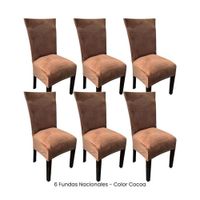 6 Fundas Nacionales de Terciopelo para Silla Recta - Cocoa
