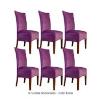 6 Fundas Nacionales de Terciopelo para Silla Recta - Mora