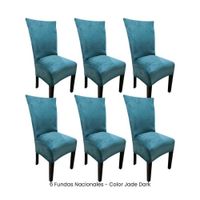 6 Fundas Nacionales de Terciopelo para Silla Recta - Jade Dark