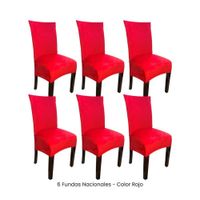 6 Fundas Nacionales de Terciopelo para Silla Recta - Rojo