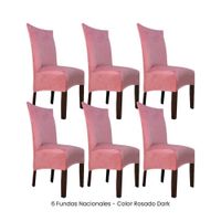6 Fundas Nacionales de Terciopelo para Silla Recta - Rosado Dark