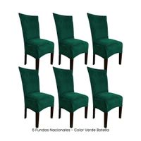 6 Fundas Nacionales de Terciopelo para Silla Recta - Verde Botella