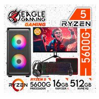 Computadora PC GAMER RYZEN 5 5600GT- RAM 16GB -SSD 500GB -PANTALLA 24 FULL HD
