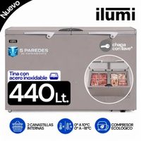Congeladora Ilumi TFI-4402DG 2 Tapas 440 Lts Gris