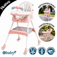 Silla de Comer Ebaby con Mecedora DALI Rosado 633-1