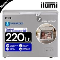 Congelador Ilumi 220L con Tina de Acero Inoxidable TFI 2200DG