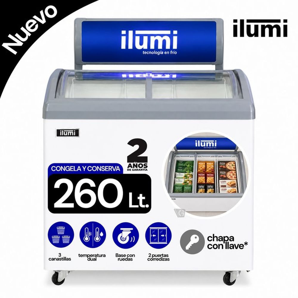 Congelador Horizontal 260Lt Blanco Ilumi TF-2600