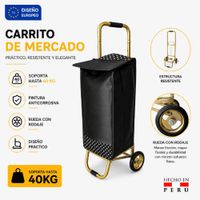 Carrito de mercado plegable -Euro Coche PRO con Bolso y rueda con rodaje