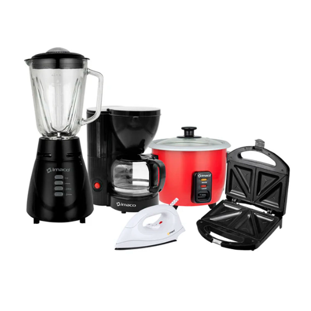 Combo Licuadora Imaco Arrocera Cafetera Sandwichera Plancha
