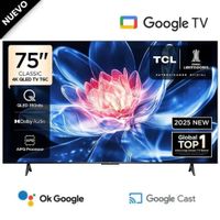 Televisor TCL QLED 75 pulgadas Smart TV 75T6C UHD 4K Google TV