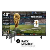 TELEVISOR HISENSE LED 43 FULL HD SMART TV 43A4NV - RACK MOVIBLE