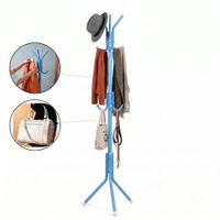Perchero Colgador Armable Metálico Práctico Y Resistente Celeste