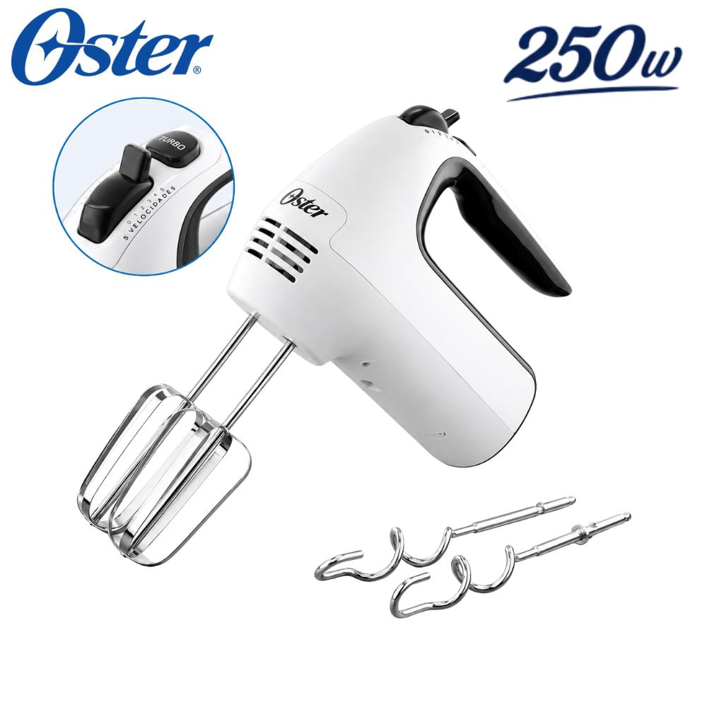BATIDORA DE MANO OSTER INCLUYE DOUGH HOOKS MOD FPSTHM3532