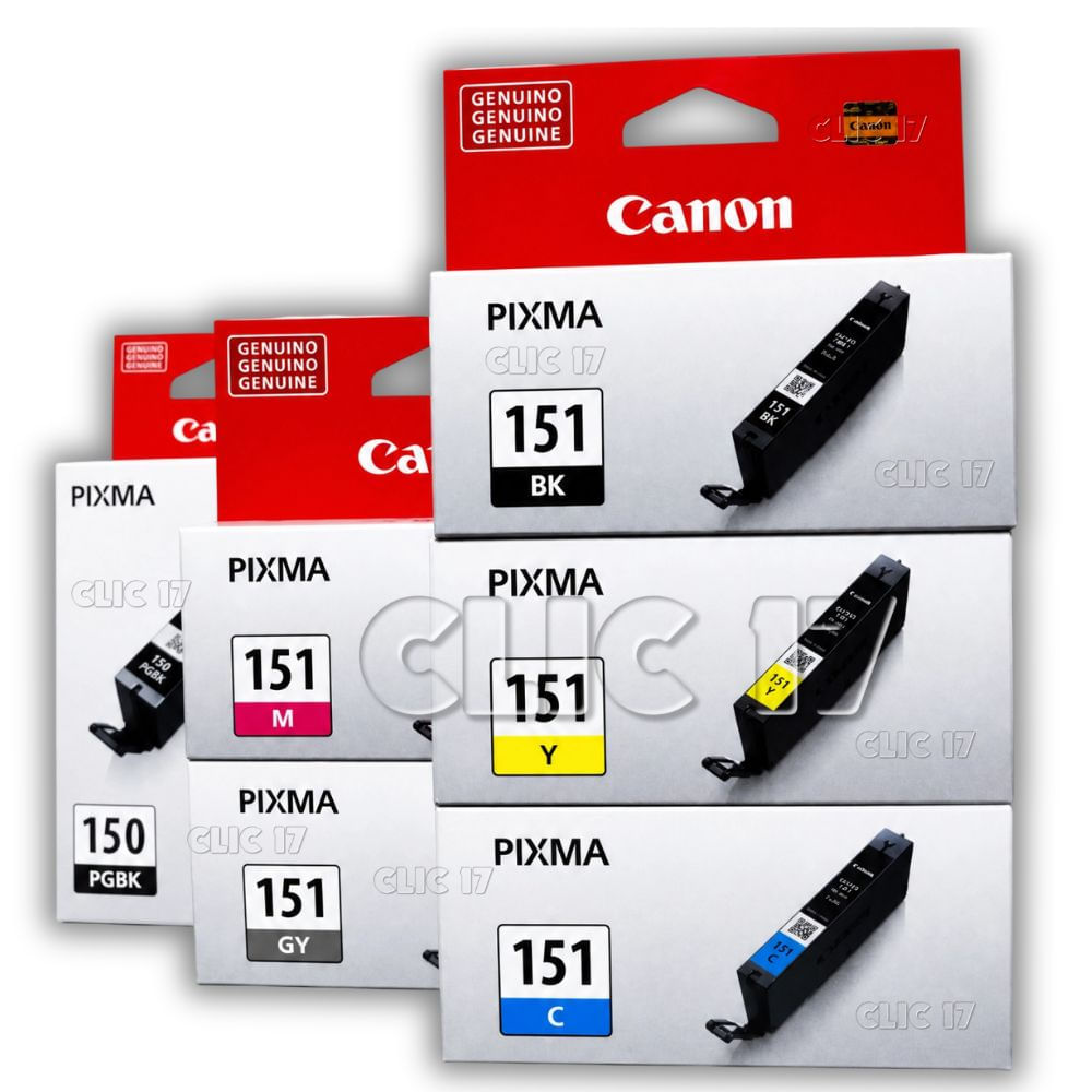 Tinta Canon CLI-151 PGI-150 Kit de 6 colores 151 150 Original