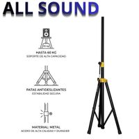 Soporte Trípode para Parlante  ALL SOUND SC-M57A  de Metal Resistente Hasta 60kg Amarillo