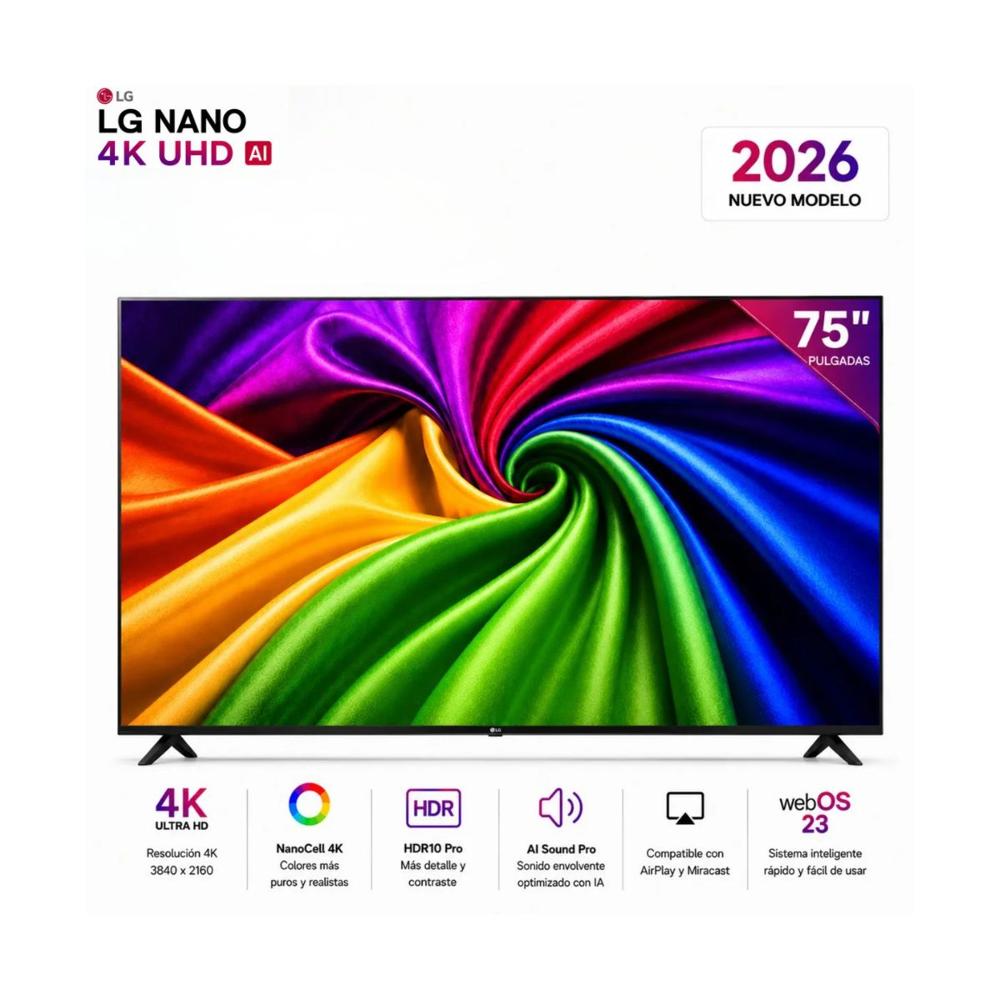 Televisor Smart TV LG Nano UHD 4K AI WebOS 75 Pulgadas 75NU800BPSB