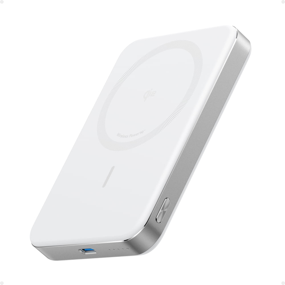 Power Bank Anker MagGo 10000mAh Magnético Inalámbrico Qi2 con Soporte Integrado Blanco