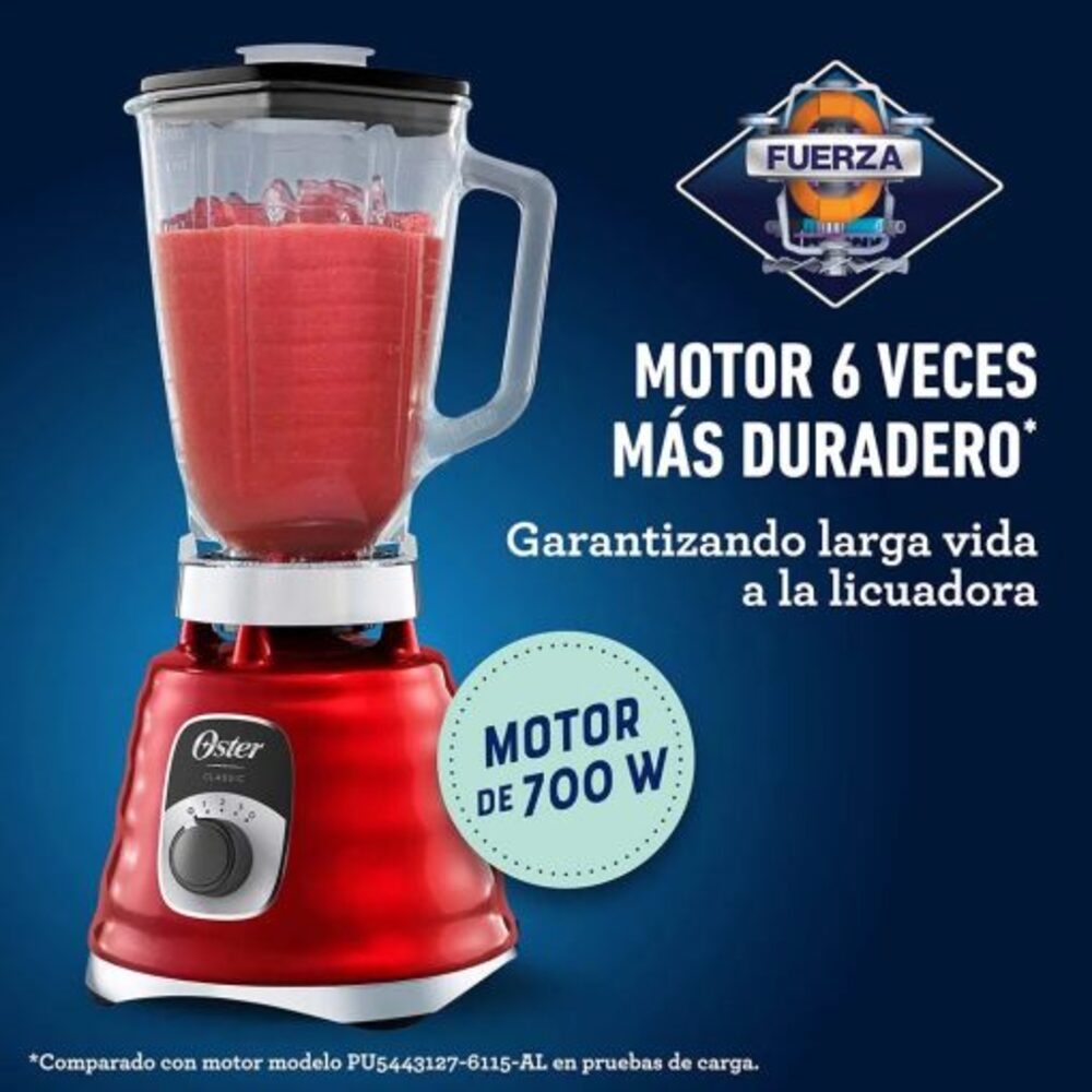 Licuadora Oster 3 Velocidades 1.25L Roja