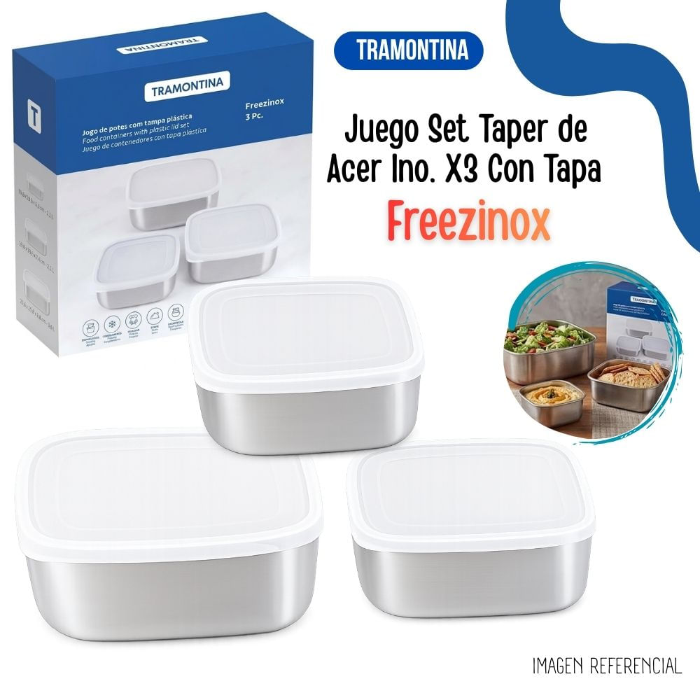 Juegos de Tapers de Acero TRAMONTINA Con Tapa Freezinox