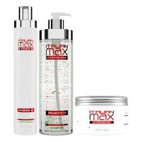 ITALIAN MAX - Proactivo 3D Shampoo 500ml Acondicionador 300ml Mascarilla 285ml