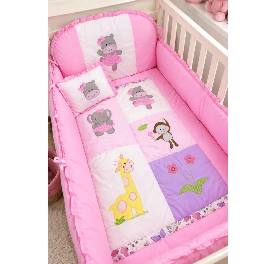 Set De Cuna Para Bebé 5 Piezas Suave - Rosadoo