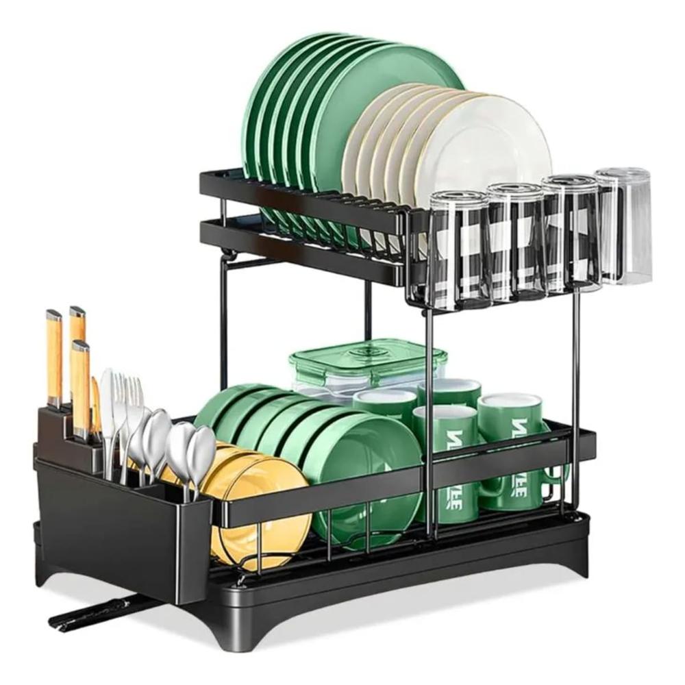 Escurridor de Platos de 2 Niveles con Drenaje Giratorio Cory  5530001