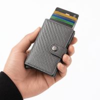 Portatarjetas Ejecutivo RFID Gris Compacto con Bloqueo Antirrobo Premium