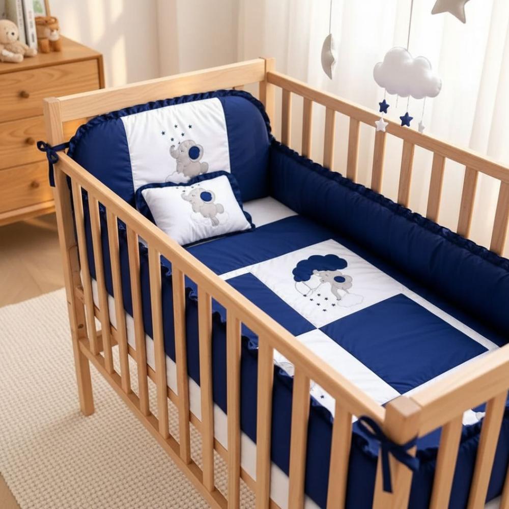 Set De Cuna Para Bebé 5 Piezas Suave Color Azul