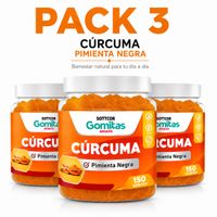 PACK 3 GOMITAS CÚRCUMA 450 GOMITAS SOTTCOR LABS