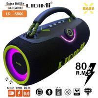 Parlante Portátil Lidimi LD-S866 Extra Bass 80W Bluetooth USB