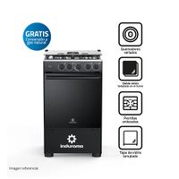 Cocina Indurama Goya De Pie a Gas 4 Quemadores Negro