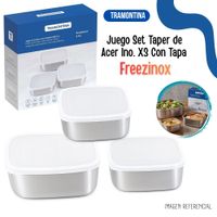 Juegos de Tapers de Acero TRAMONTINA Con Tapa Freezinox