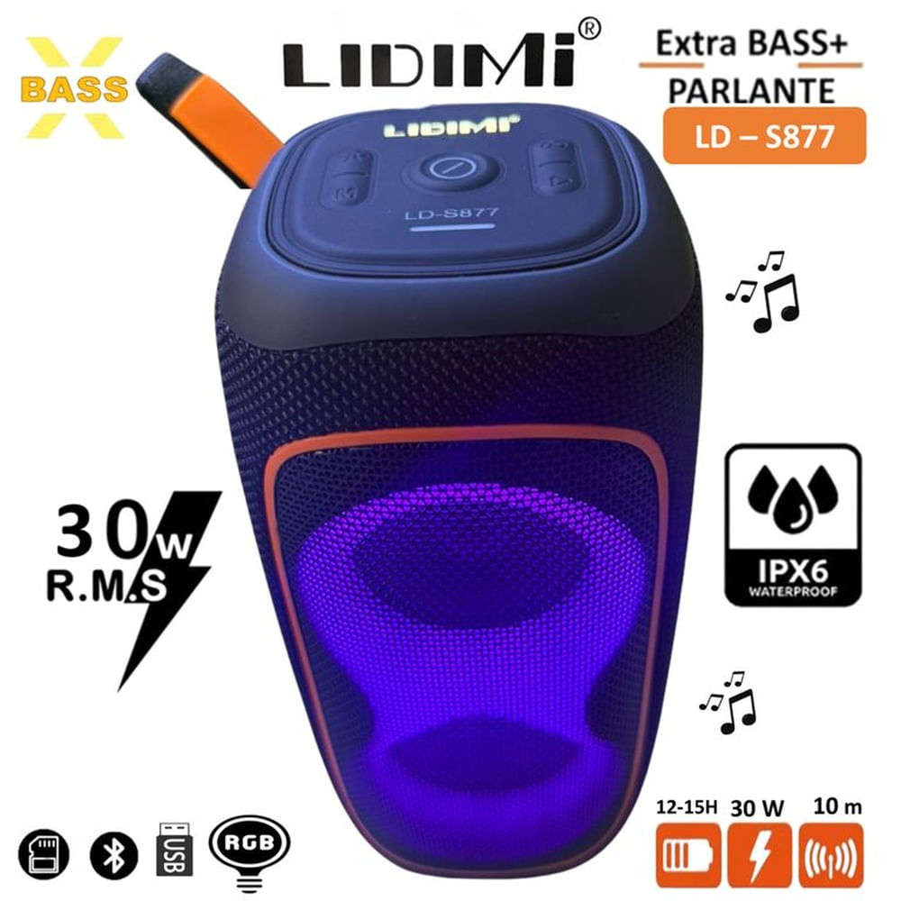 Parlante Portátil Lidimi Ld-s877 Bluetooth Extra Bass 30W