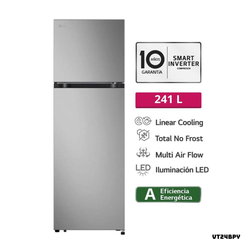 REFRIGERADORA LG 241 L TOP FREEZER PLATEADO - VT24BPY