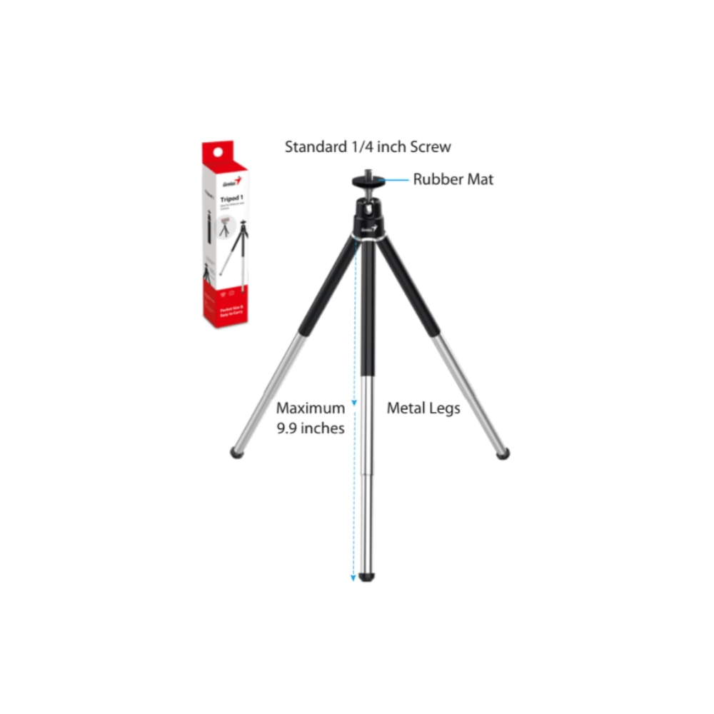 TRIPODE GENIUS PWEBCAM 25 1 CM BLACK SILVER