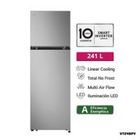 REFRIGERADORA LG 241 L TOP FREEZER PLATEADO - VT24BPY