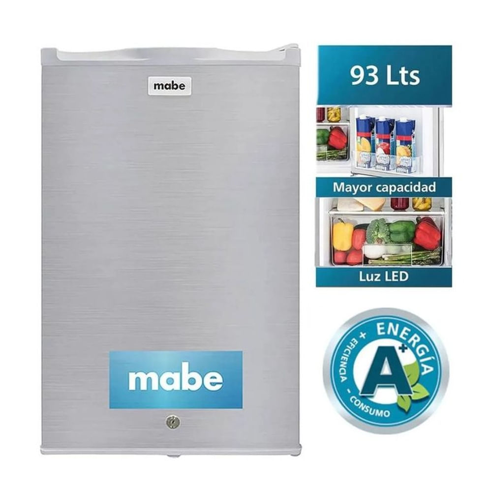 Frigobar  MABE 93 Ltrs Netos Inox  - RMF04PRX0.
